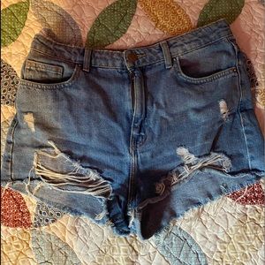 High Waisted Mom Jean Style Shorts